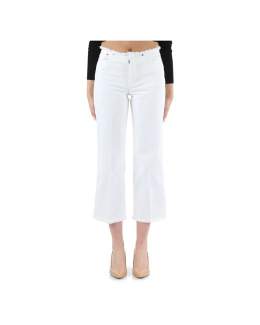 Jeans con dobladillo deshilachado Michael Kors de color White