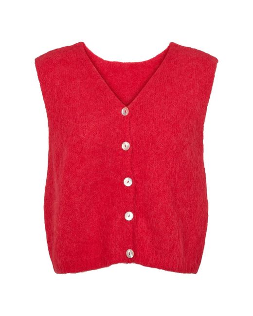 American Dreams Truien & Vesten ,Rood ,Wol Telma Vest in het Red