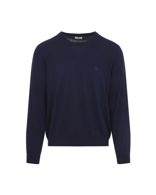 Etro Truien & Vesten ,Blauw ,Gebreide C-Hals in het Blue voor heren