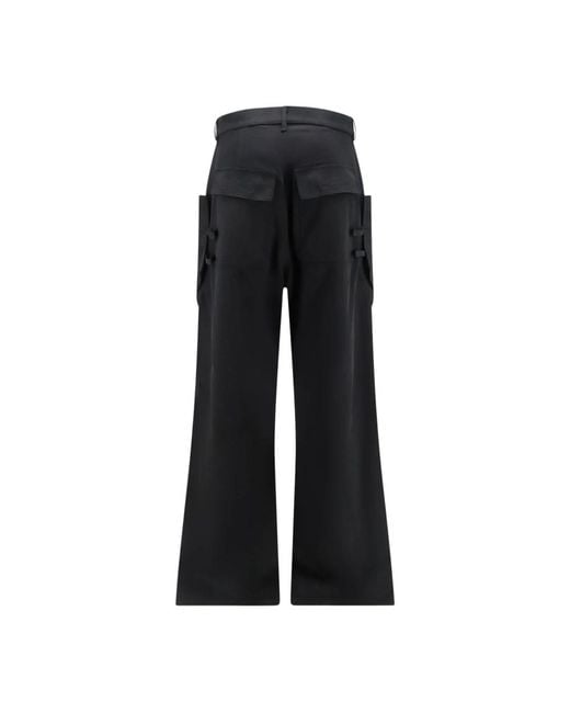 Rick Owens Black Wide Trousers for men