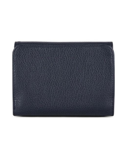 Lancaster Accessoires ,Blauw ,Leer Stijlvolle Dubbelzijdige Portemonnee Met Klep En Drukknoop in het Blue