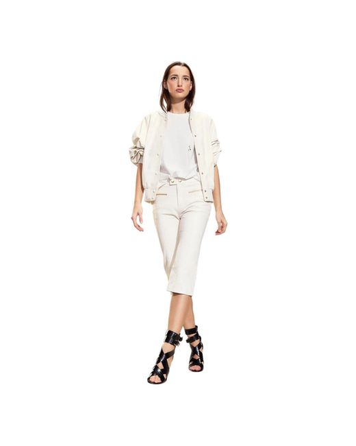 Cynthia Rowley Metallic Leder Übergroße Bomberjacke