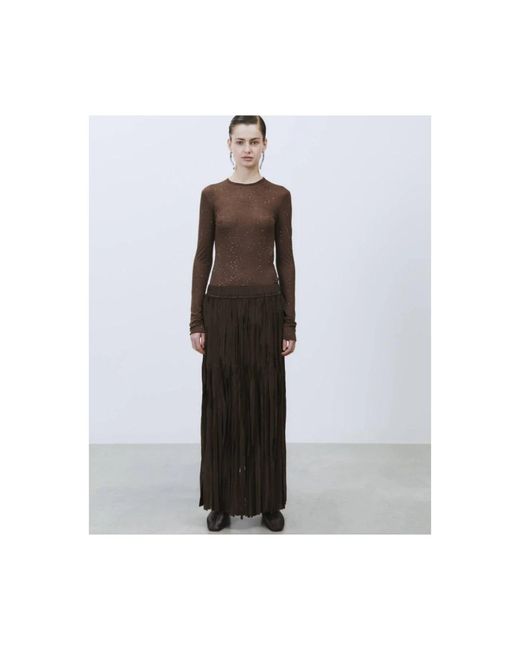 Alysi Brown Maxi Skirts