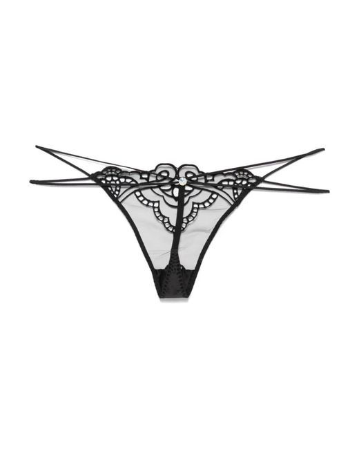 Agent Provocateur Ondergoed ,Zwart ,Nylon Seren String in het Gray