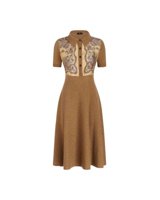Etro Natural Knitted Dresses