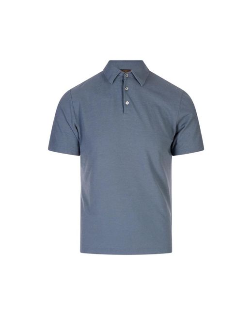Zanone Blue Polo Shirts for men