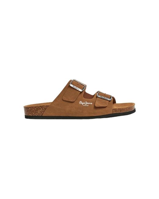 Pepe Jeans Brown Sliders for men