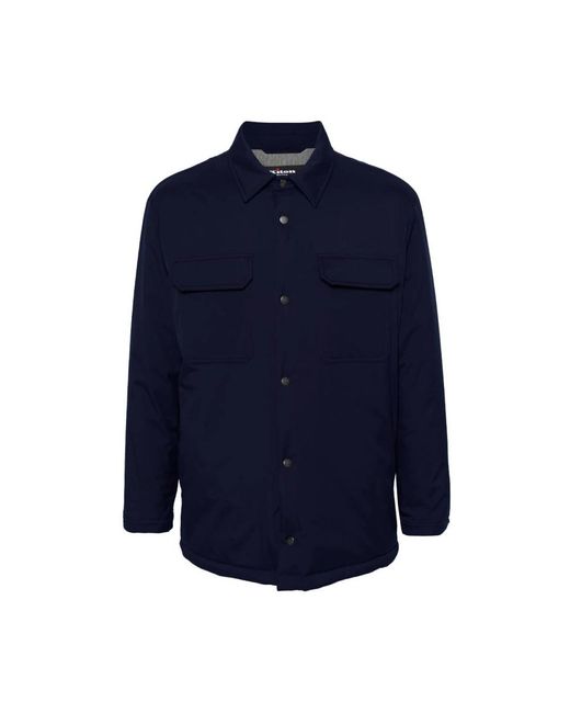 Kiton Jassen ,Blauw ,Polyester Polyester Jas Modern Style in het Blue voor heren