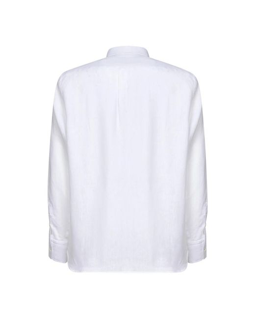D4.0 Linnen Polo in het White voor heren