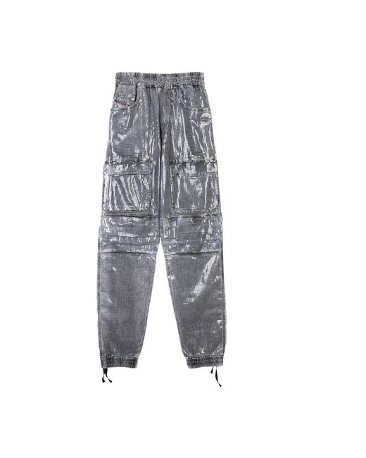 DIESEL Gray Straight Trousers