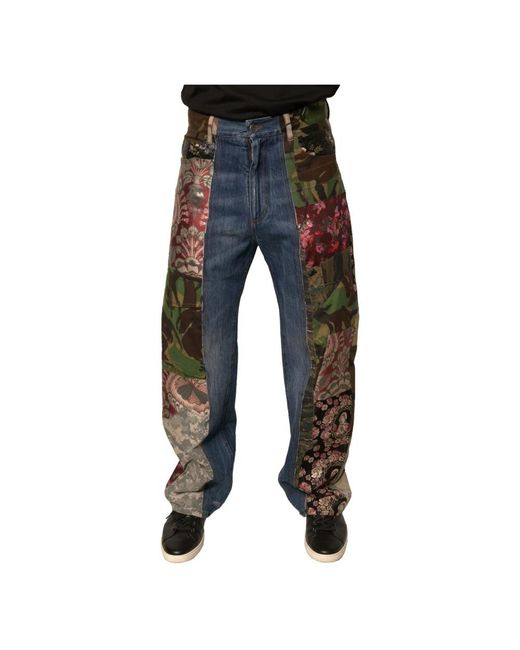 Dolce & Gabbana Blue Straight Fit Jeans for men