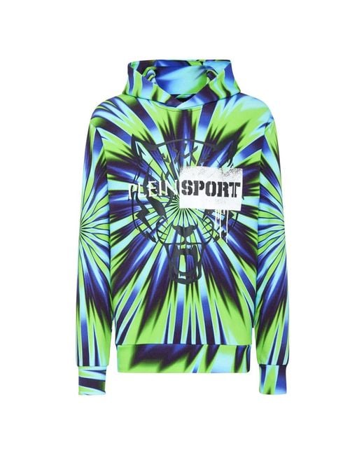 Philipp Plein Tie-Dye Hoodie Sweatshirt Tiger in Green für Herren
