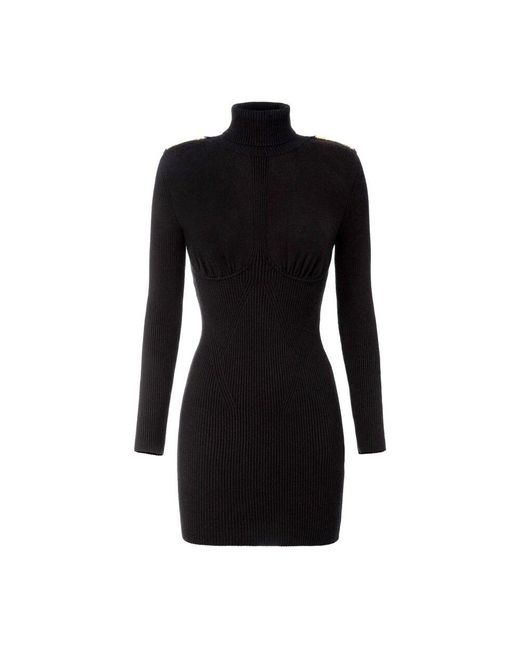 Elisabetta Franchi Black Knitted Dresses