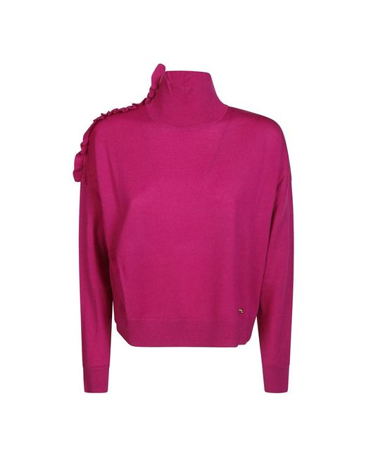 Jersey dolcevita rouches Pinko de color Pink