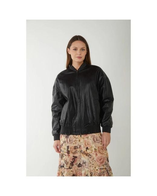 Twinset Leather Jackets in het Black