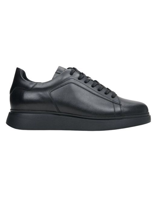 ESTRO Schwarze low-top-sneaker aus echtem leder er00113795 in Black für Herren