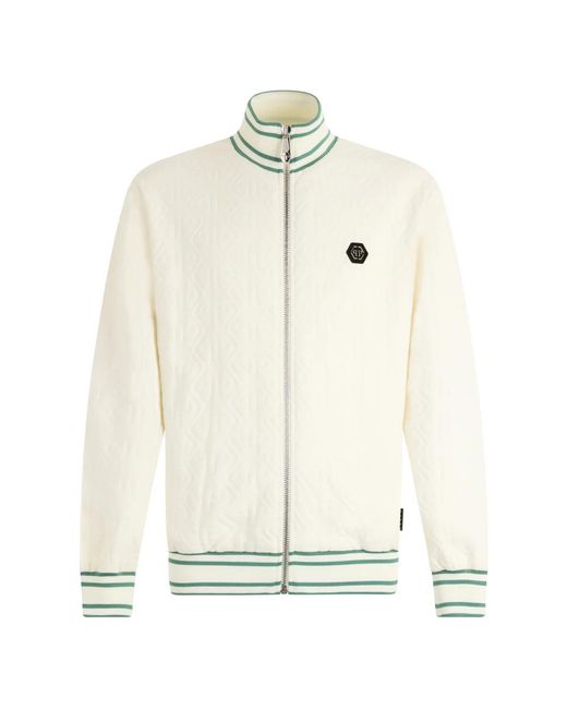 Philipp Plein Tracksuit Jacket Jacquard Monogram in het White voor heren