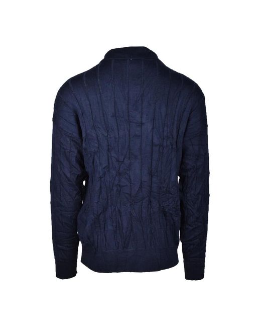 Covert Merino Blend Cardigan Sweater in het Blue voor heren