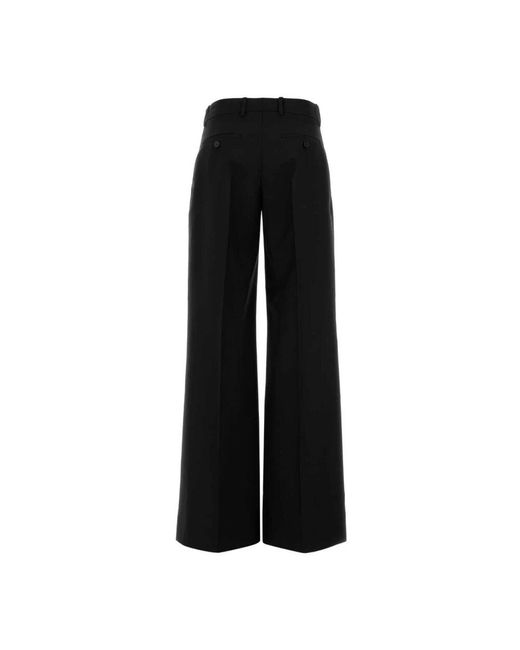 Alexander McQueen Black Weite schwarze wollmischungshose