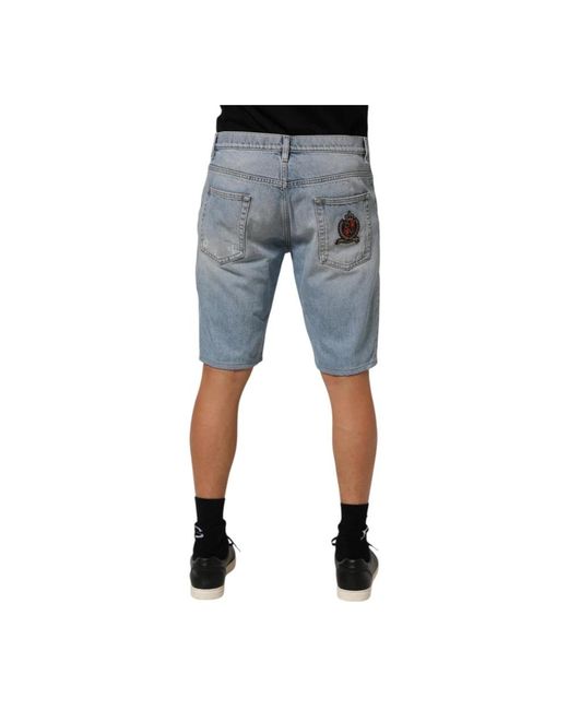 Dolce & Gabbana Blue Denim Shorts for men