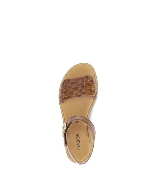 Gabor Brown Flat Sandalen