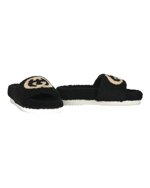 Gucci Black Comfortable Elegant Slides For Everyday Use