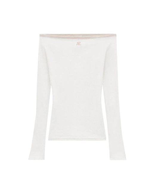 Courreges White Long Sleeve Tops