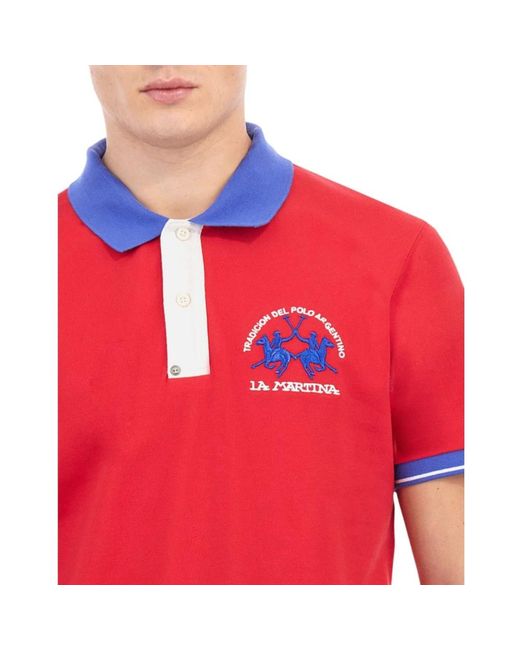 La Martina Red Polo Shirts for men