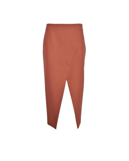 Erika Cavallini Semi Couture Brown Midi Skirts