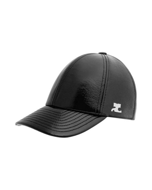 Courreges Accessoires ,Zwart ,Vinyl Hat Reissue in het Black