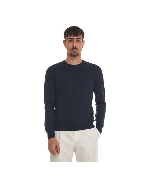 Gran Sasso Katoenen Ronde Hals Pullover in het Blue voor heren