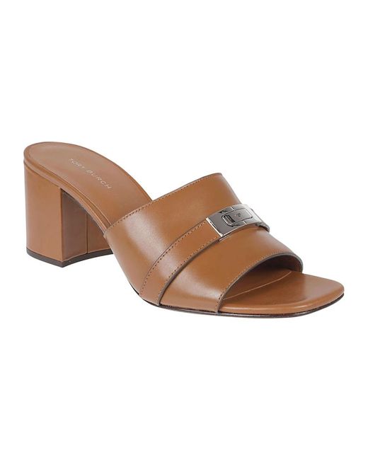 Tory Burch Brown Heeled Mules