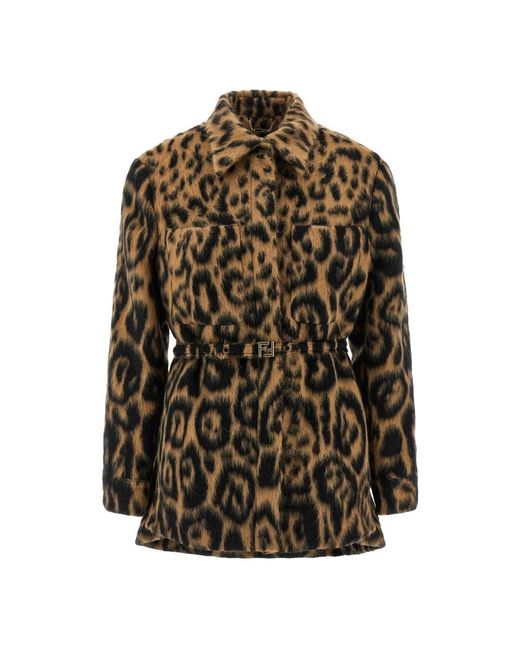Fendi Green Belted Coats