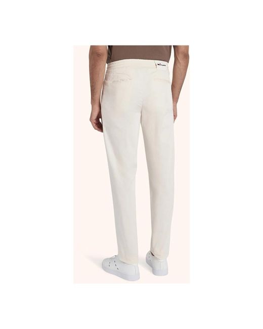 Kiton Ivory baumwoll-joggerhose in White für Herren