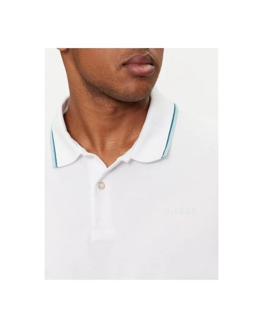 Guess Slim Fit Baumwoll-Poloshirt in White für Herren