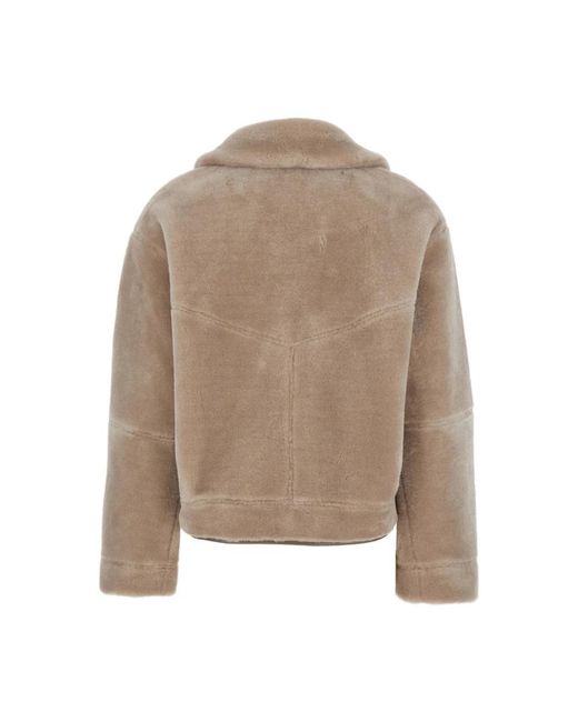 Urbancode Brown Grauer Merino Suedette Mantel