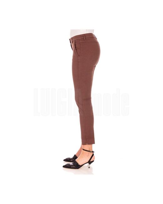 Via Masini 80 Brown Cropped Trousers