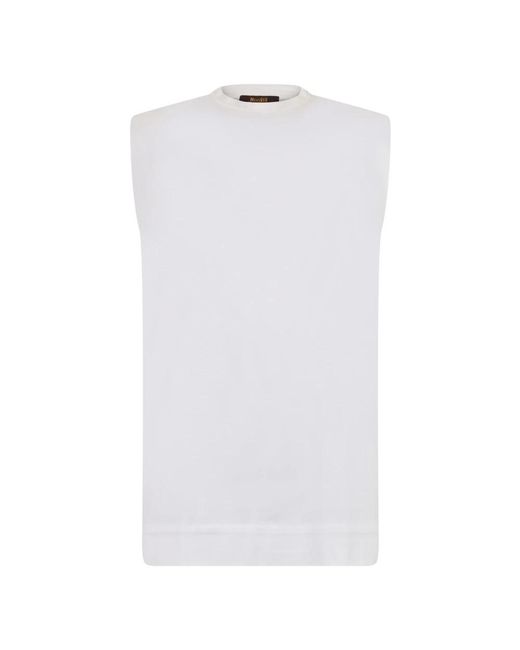 Moorer White Sleeveless Tops