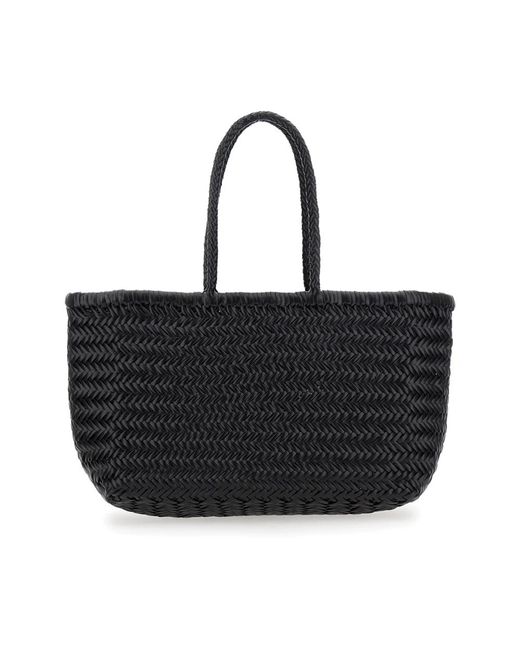 Dragon Diffusion Black Schwarze geflochtene ledertasche