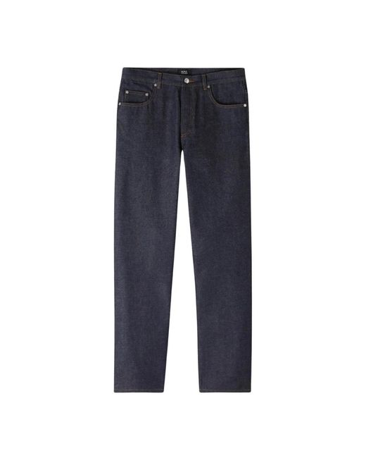 A.P.C. Blue Straight Jeans for men