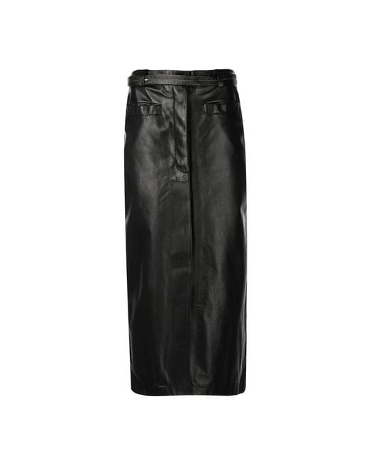 Proenza Schouler Black Leather Skirts