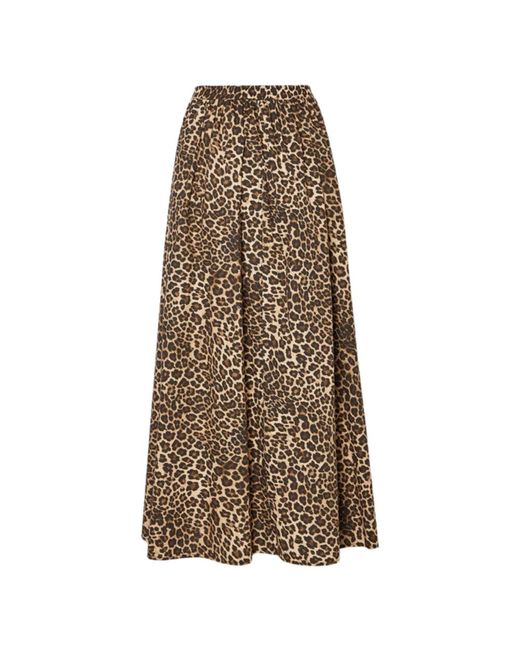 Falda larga cargo estampado de leopardo Liu Jo de color Natural