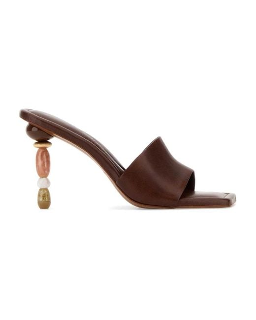 Cult Gaia Brown Heeled Mules