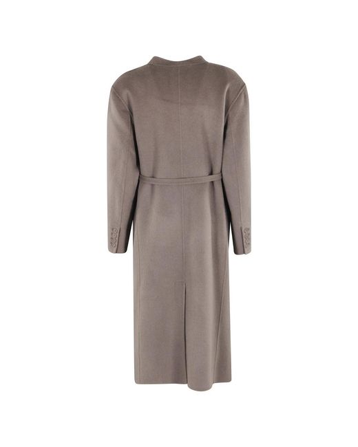 Isabelle Blanche Jassen ,Grijs ,Wol Belted Coat in het Brown