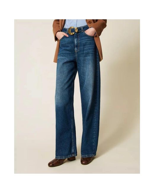 Twinset Blue Loose-Fit Jeans