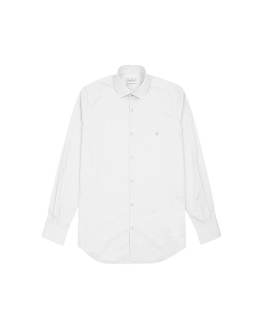 Brooksfield Baumwollhemd modern fit langarm in White für Herren