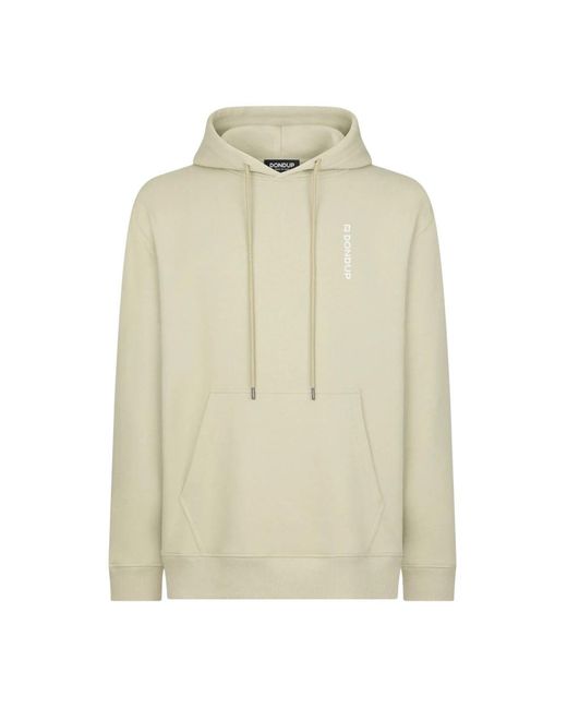 Dondup Hoodies & Sweatvesten ,Verticale Logo Hoodie Regular Fit in het Natural voor heren