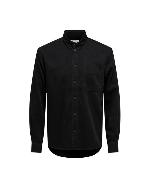 Only & Sons Black Casual Shirts for men