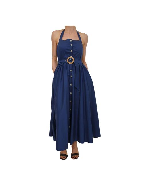 Fracomina Blue Shirt Dresses