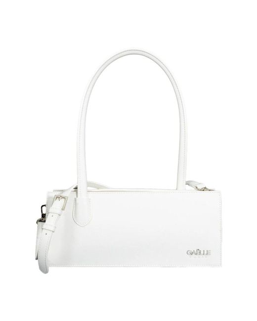 Gaelle Paris White Weiße Schultertasche Mit Metall-Logo